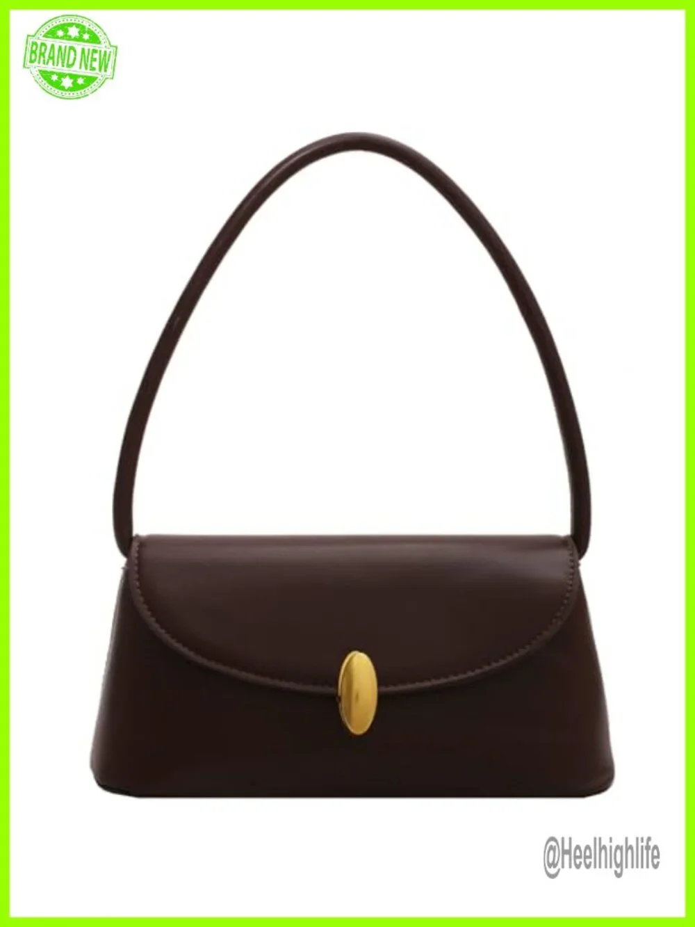 PU Leather Hobo Shoulder Bag with Twist Lock, Small Tote Handbag